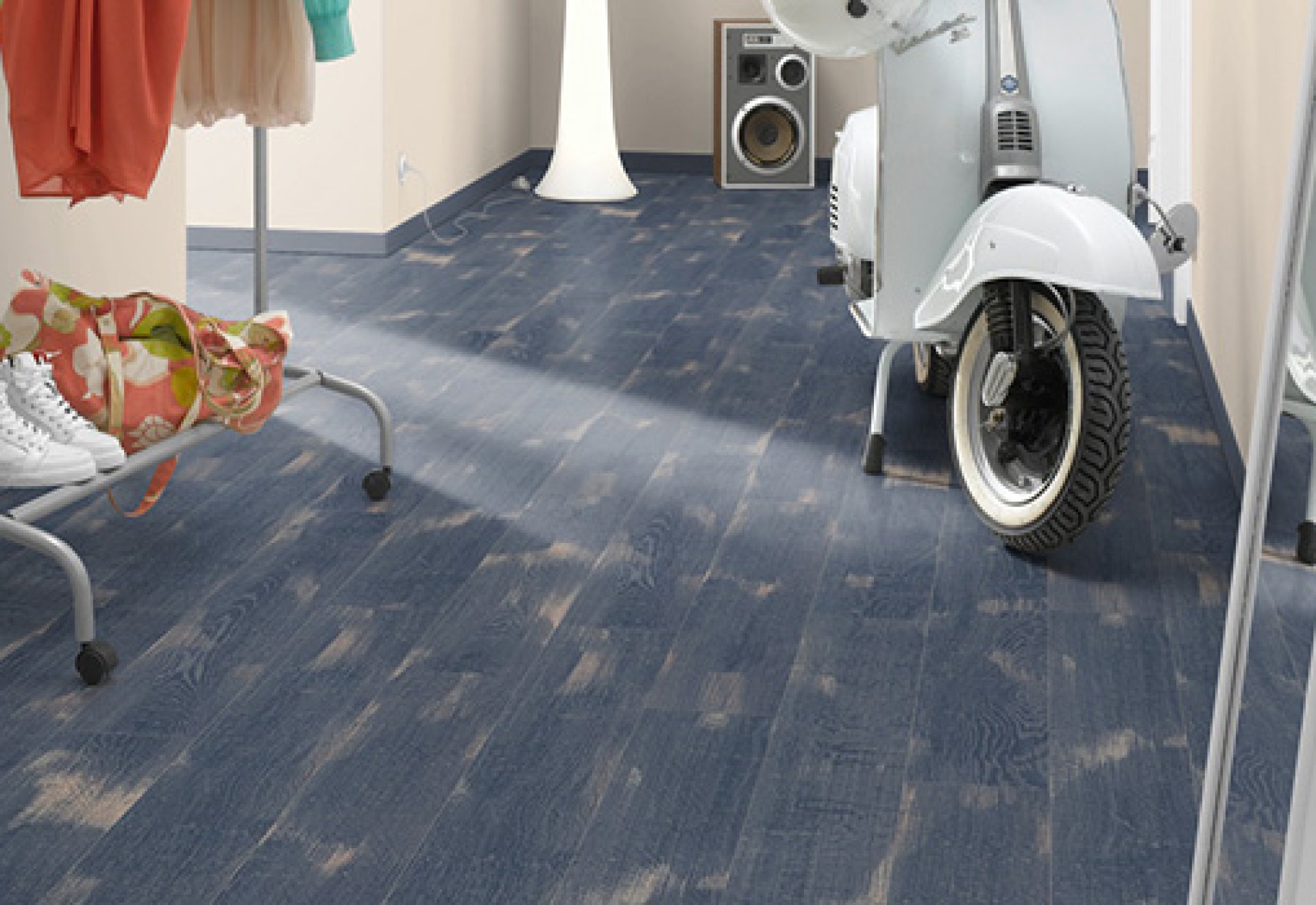 Vízálló színes laminált padlók konyhába, fürdőszobába