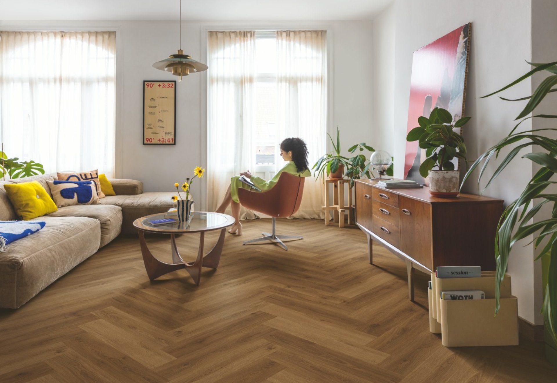 Halszálka mintás SPC padló vásárlás klikkes kivitelben