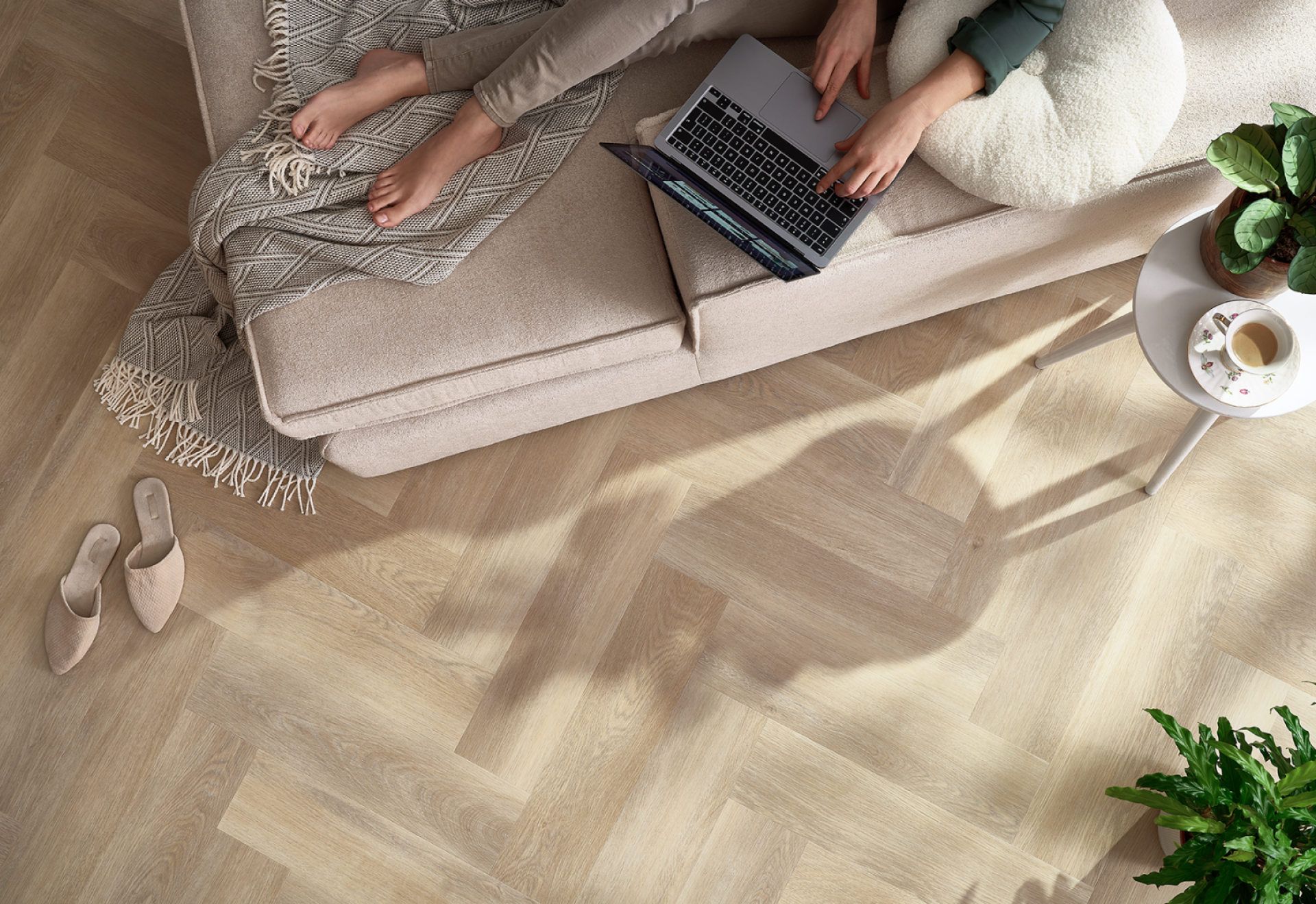 Halszálka mintás vinyl padló (ragasztós)